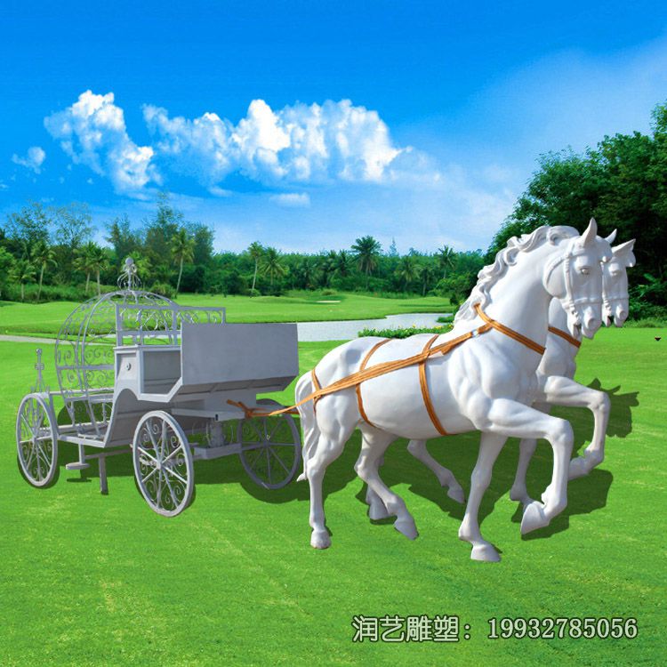 玻璃钢马车景观雕塑 玻璃钢马车景观雕塑