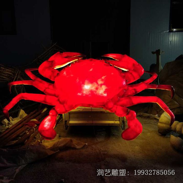 动物玻璃钢螃蟹雕塑 动物玻璃钢螃蟹雕塑