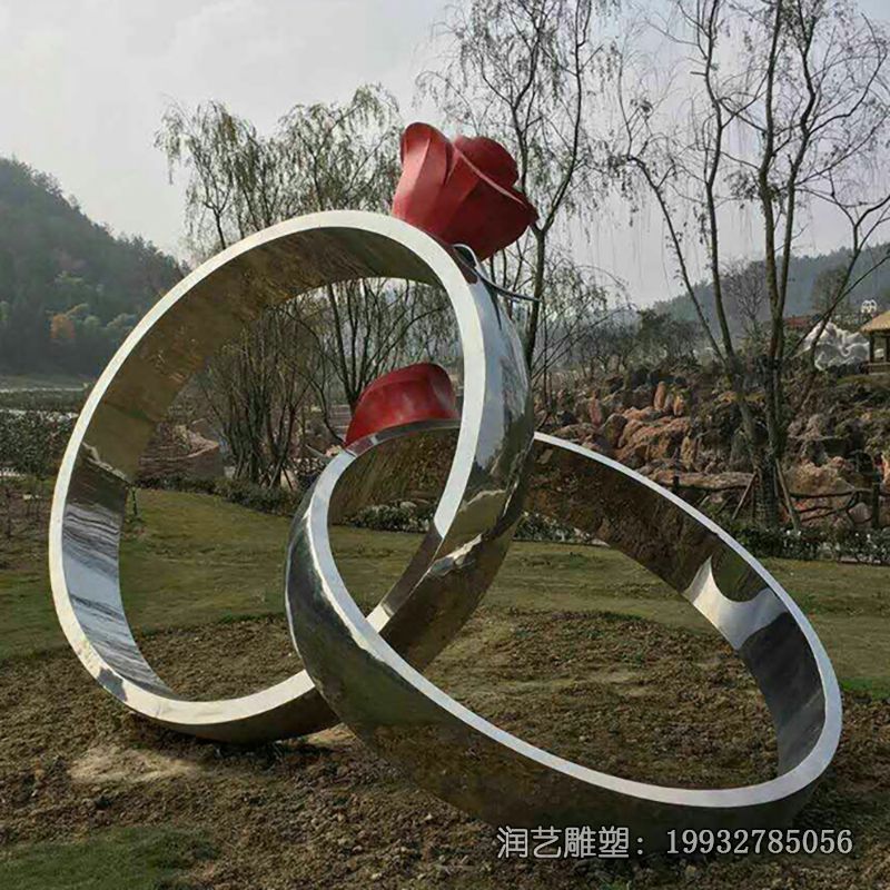 户外不锈钢戒指雕塑 户外不锈钢戒指雕塑