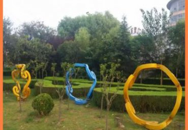 公园不锈钢圆环雕塑