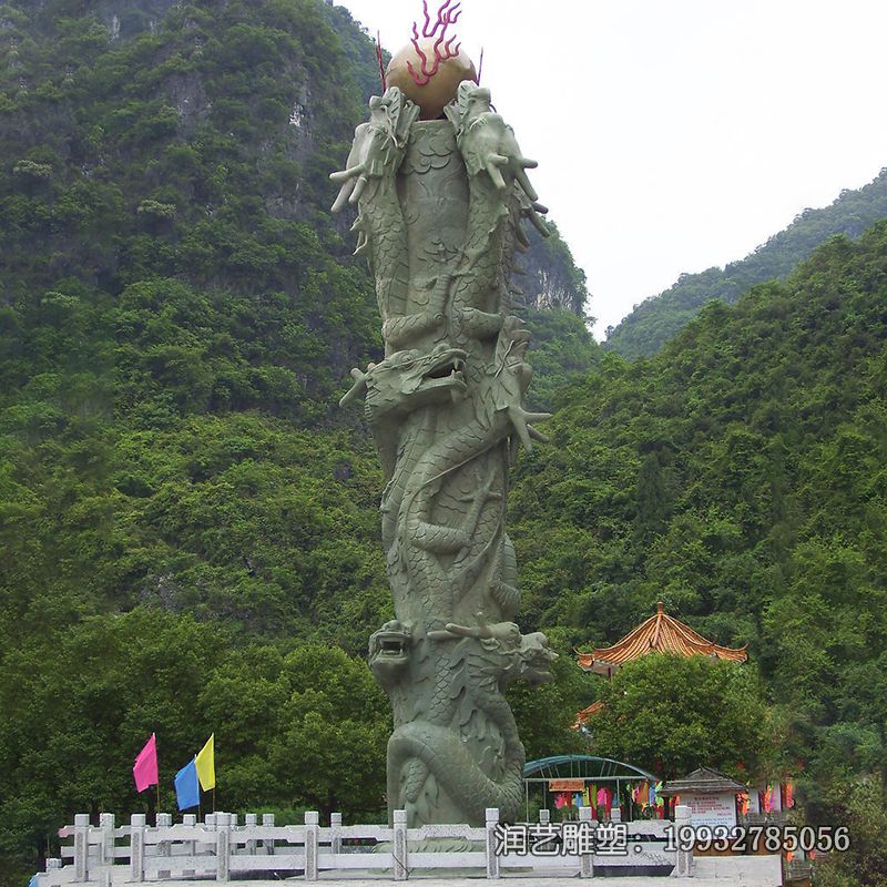 石雕龙柱雕塑 石雕龙柱雕塑