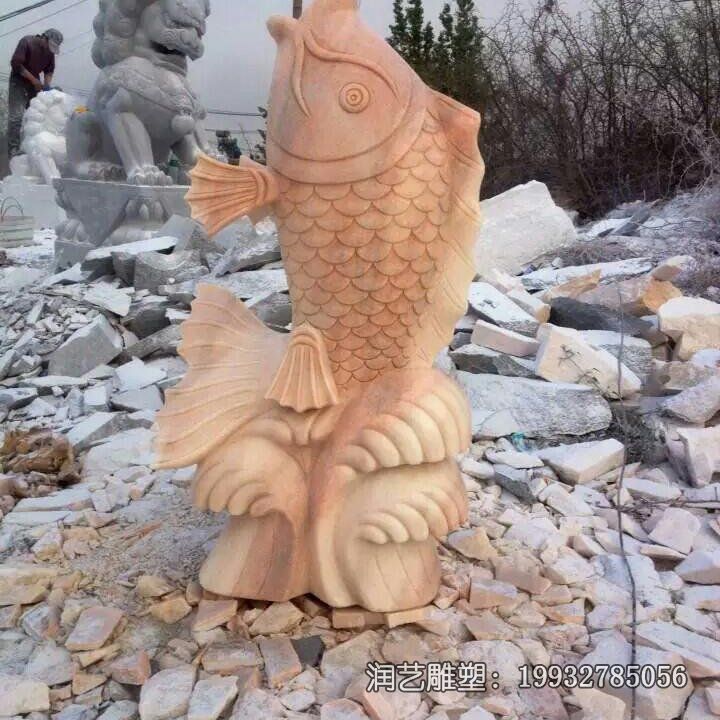 公园石雕动物鱼雕塑 公园石雕动物鱼雕塑