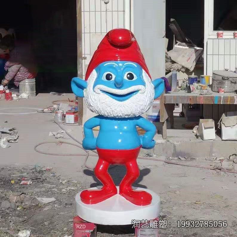 玻璃钢卡通蓝精灵雕塑 玻璃钢卡通蓝精灵雕塑