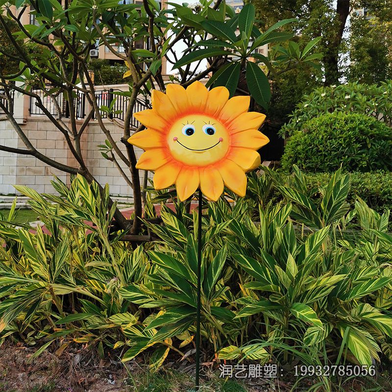 公园玻璃钢向日葵雕塑 公园玻璃钢向日葵雕塑