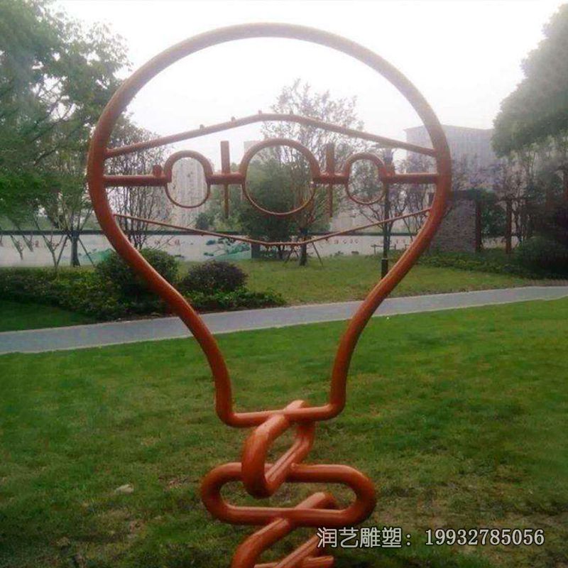 抽象不锈钢灯泡景观雕塑 抽象不锈钢灯泡景观雕塑