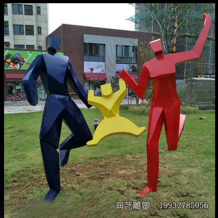 小区不锈钢一家人雕塑 小区不锈钢一家人雕塑