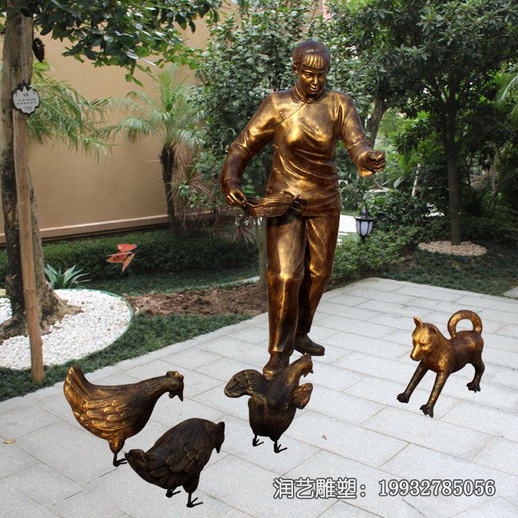 铜雕动物鸡雕塑 铜雕动物鸡雕塑