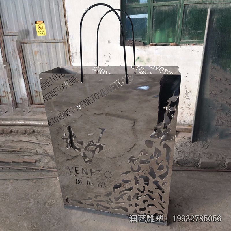 不锈钢购物袋景观雕塑 不锈钢购物袋景观雕塑