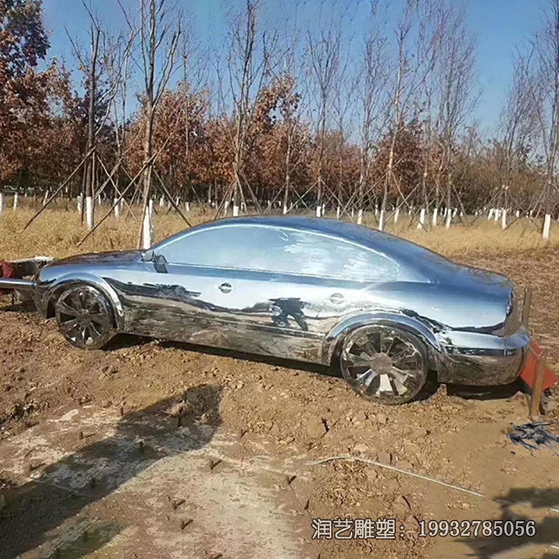 不锈钢车景观雕塑 不锈钢车景观雕塑