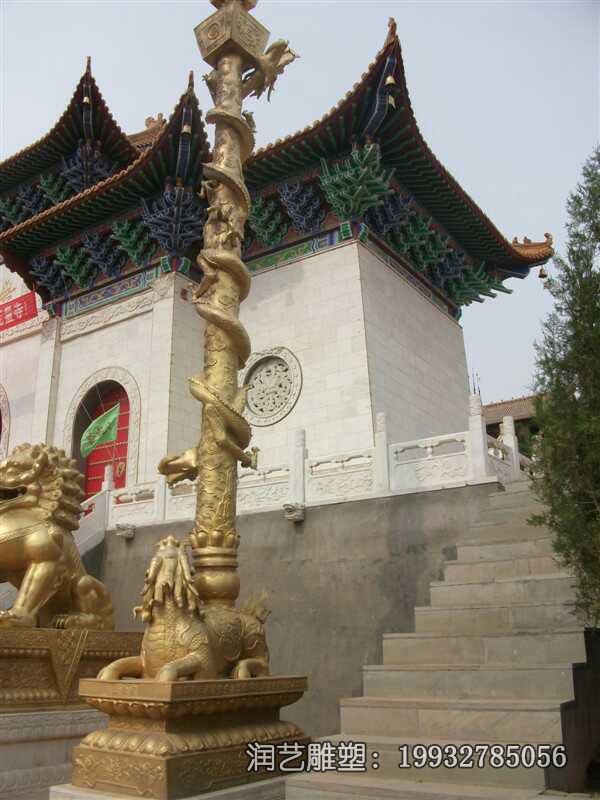 铜雕龙柱雕塑 铜雕龙柱雕塑