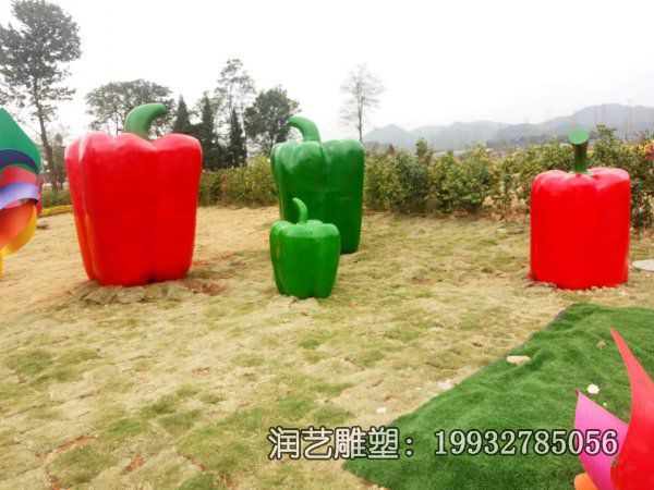 玻璃钢青椒景观雕塑 玻璃钢青椒景观雕塑