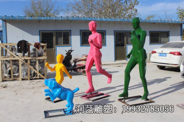 玻璃钢抽象一家人雕塑 玻璃钢抽象一家人雕塑