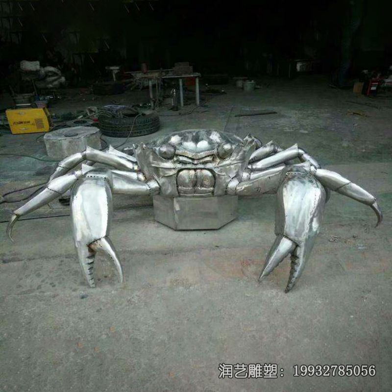 广场不锈钢螃蟹雕塑 广场不锈钢螃蟹雕塑