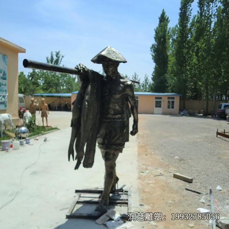 铜雕鱼文化人物雕塑 铜雕鱼文化人物雕塑
