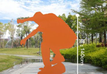 不锈钢公园滑板雕塑