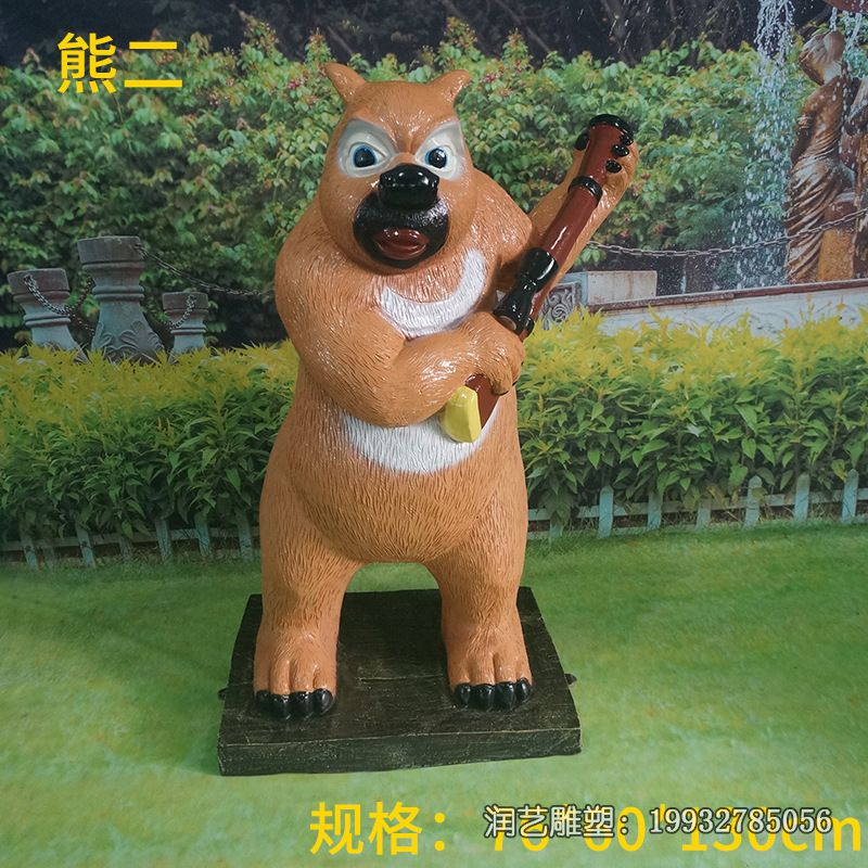 玻璃钢户外熊出没雕塑 玻璃钢户外熊出没雕塑
