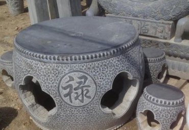 石雕桌凳公园雕塑