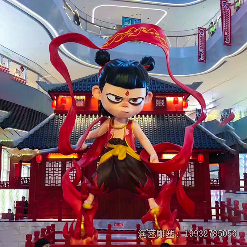 玻璃钢哪吒人物雕塑 玻璃钢哪吒人物雕塑