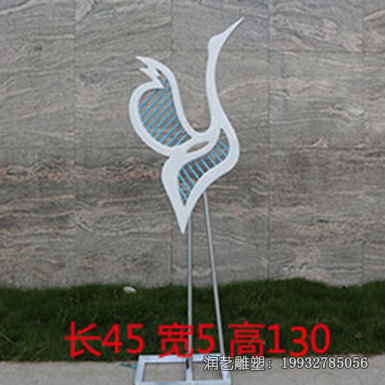 不锈钢抽象仙鹤动物雕塑 不锈钢抽象仙鹤动物雕塑