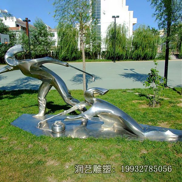 小区不锈钢抽象人物雕塑 小区不锈钢抽象人物雕塑