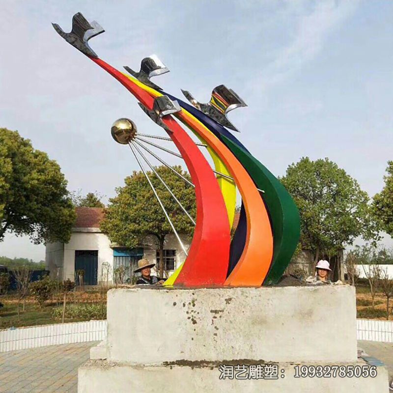 不锈钢企业彩虹雕塑 不锈钢企业彩虹雕塑