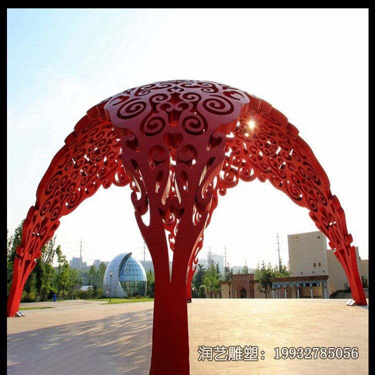 广场不锈钢拱门景观雕塑 广场不锈钢拱门景观雕塑