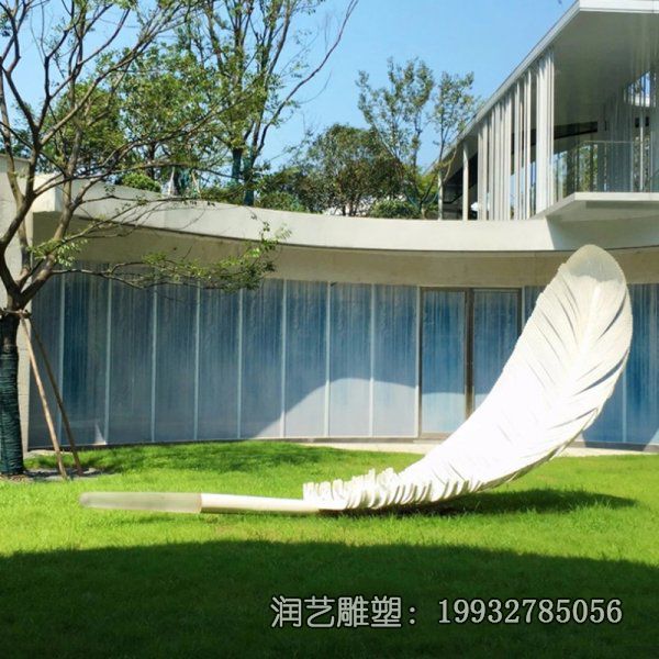 草坪不锈钢羽毛雕塑 草坪不锈钢羽毛雕塑