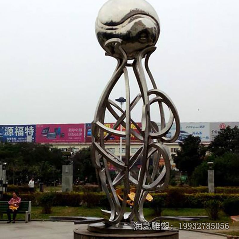 户外不锈钢抽象花瓶雕塑 户外不锈钢抽象花瓶雕塑
