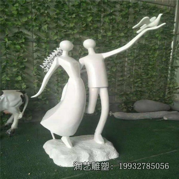 玻璃钢城市抽象跳舞雕塑 玻璃钢城市抽象跳舞雕塑