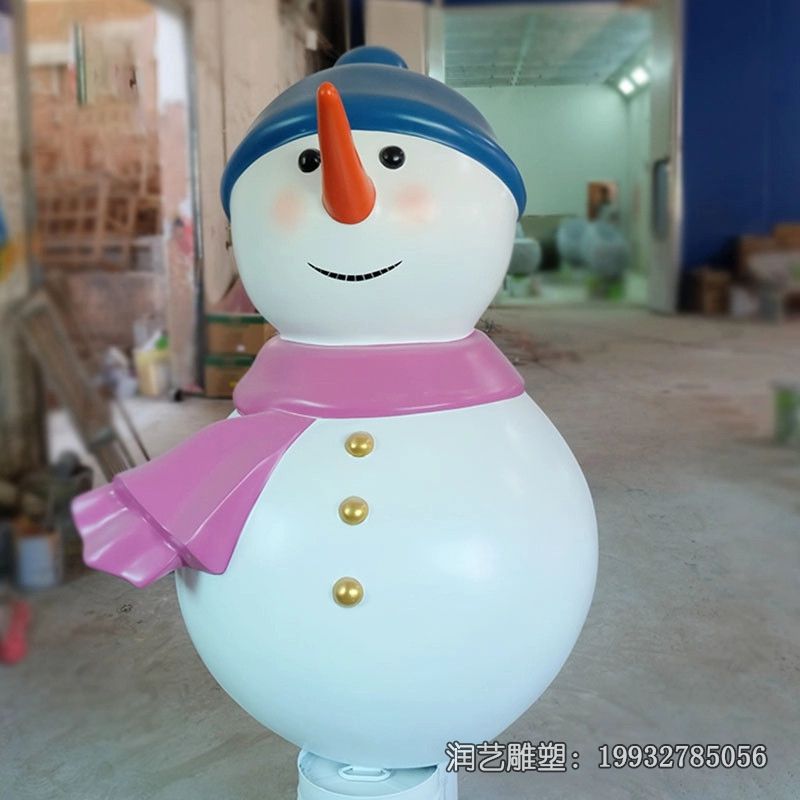 玻璃钢企业雪人卡通雕塑 玻璃钢企业雪人卡通雕塑