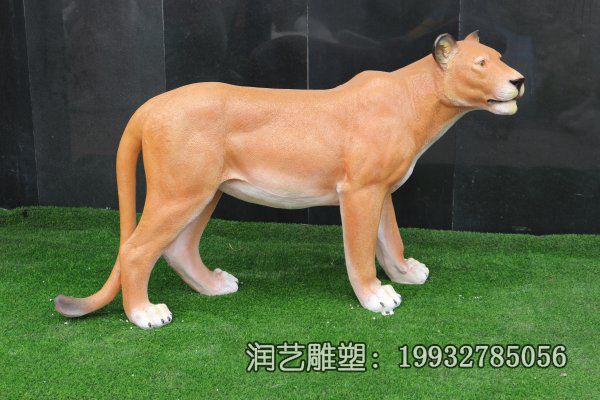 玻璃钢小区豹动物雕塑 玻璃钢小区豹动物雕塑