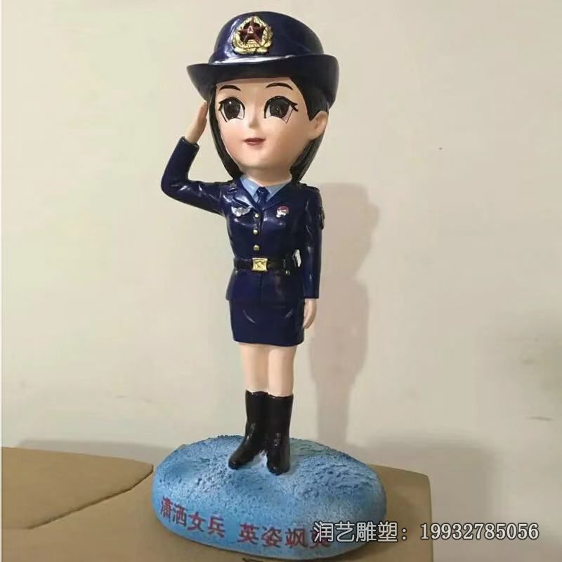 玻璃钢街道警察人物雕塑 玻璃钢街道警察人物雕塑