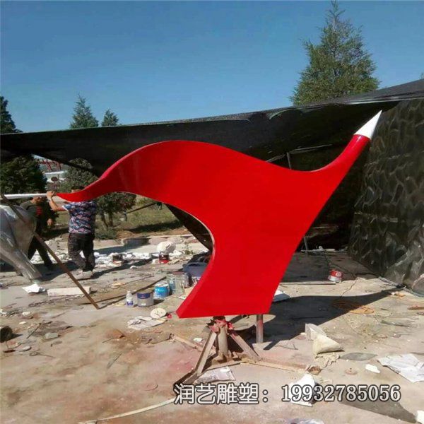 不锈钢公园旗帜景观雕塑 不锈钢公园旗帜景观雕塑