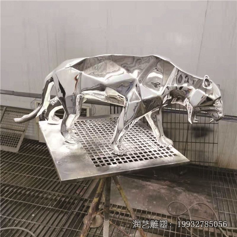 不锈钢动物老虎雕塑 不锈钢动物老虎雕塑
