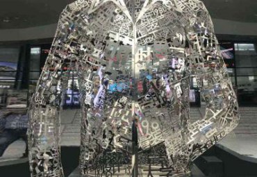 酒店不锈钢镂空雕塑