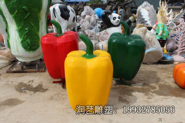 景区玻璃钢彩椒雕塑 景区玻璃钢彩椒雕塑