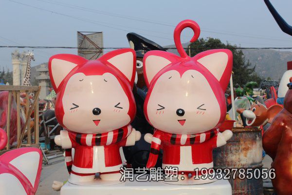 玻璃钢户外阿狸雕塑 玻璃钢户外阿狸雕塑