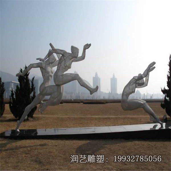 广场不锈钢跳远雕塑 广场不锈钢跳远雕塑