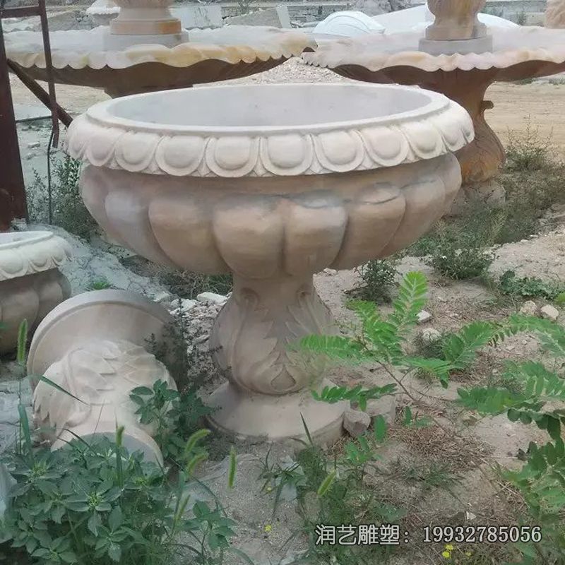 公园石雕花盆雕塑 公园石雕花盆雕塑