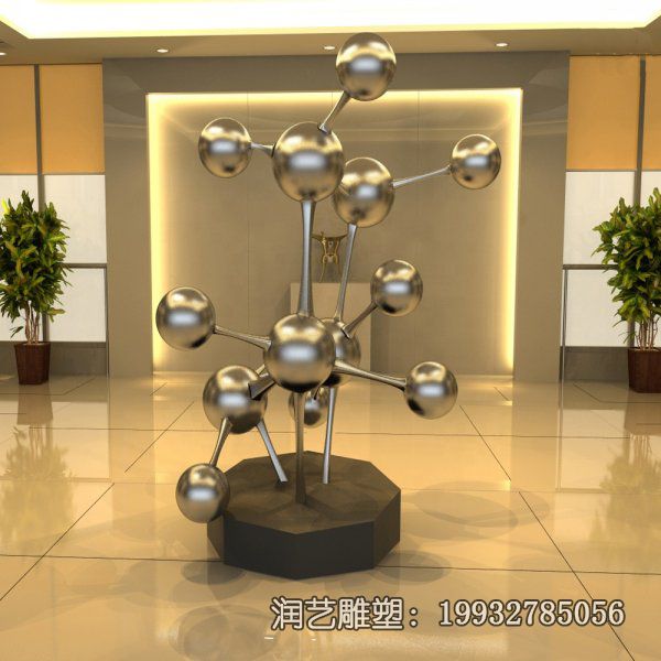 不锈钢酒店原子球景观雕塑 不锈钢酒店原子球景观雕塑