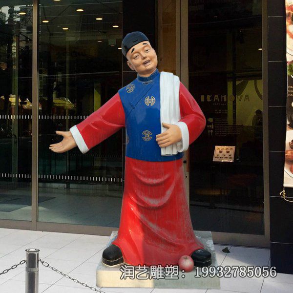 商场玻璃钢卡通迎宾人物雕塑 商场玻璃钢卡通迎宾人物雕塑