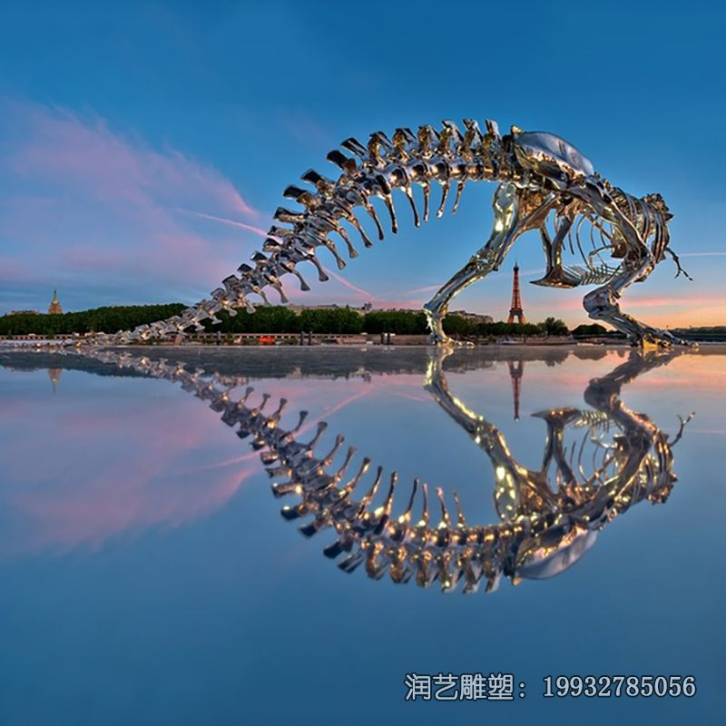 不锈钢景区抽象恐龙雕塑 不锈钢景区抽象恐龙雕塑