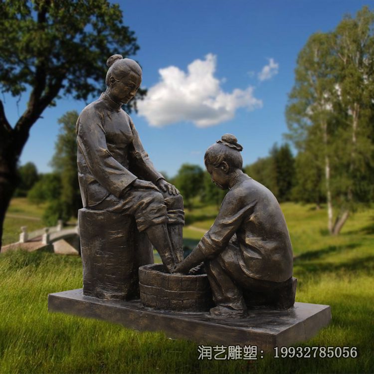 孝顺人物铜雕雕塑 孝顺人物铜雕雕塑