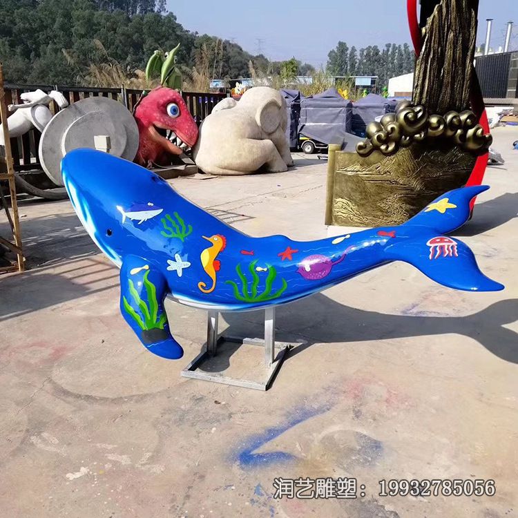 玻璃钢街道鲸鱼动物雕塑 玻璃钢街道鲸鱼动物雕塑