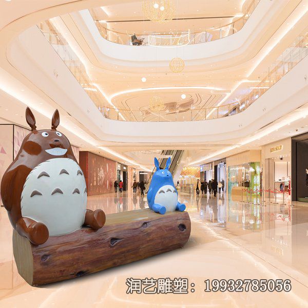 玻璃钢商场龙猫雕塑 玻璃钢商场龙猫雕塑