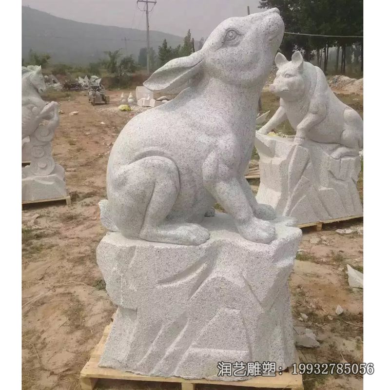 公园兔子石雕雕塑 公园兔子石雕雕塑