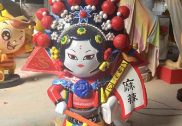 景区玻璃钢唱戏雕塑