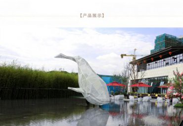 小区不锈钢鲸鱼动物雕塑