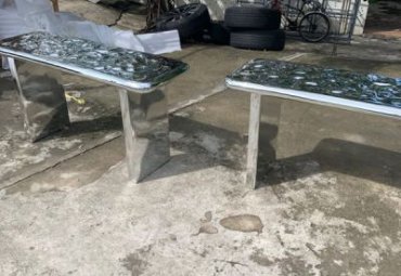 景观不锈钢凳子雕塑