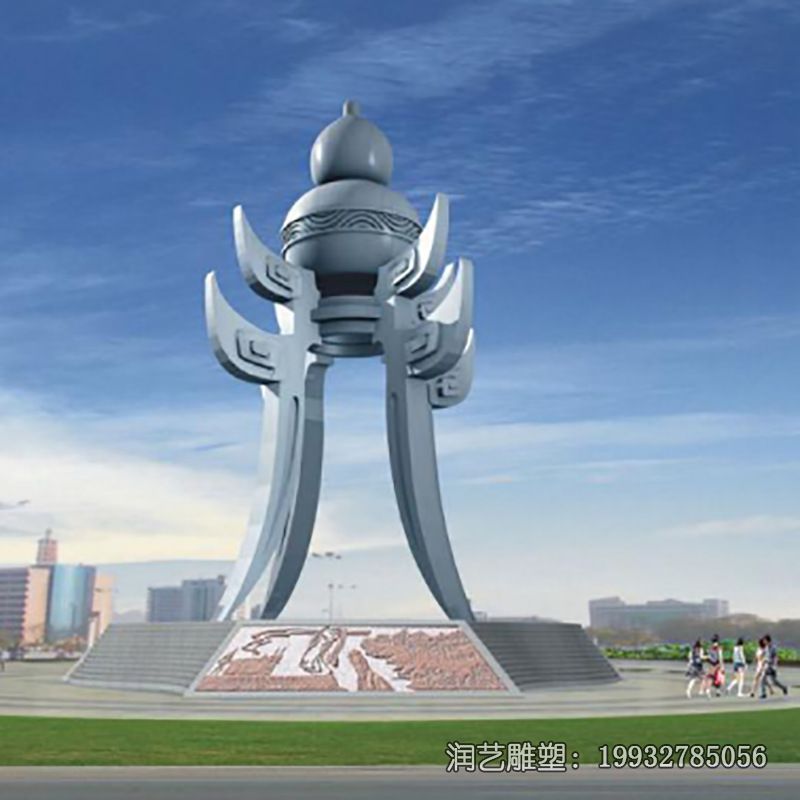 企业不锈钢葫芦景观雕塑 企业不锈钢葫芦景观雕塑